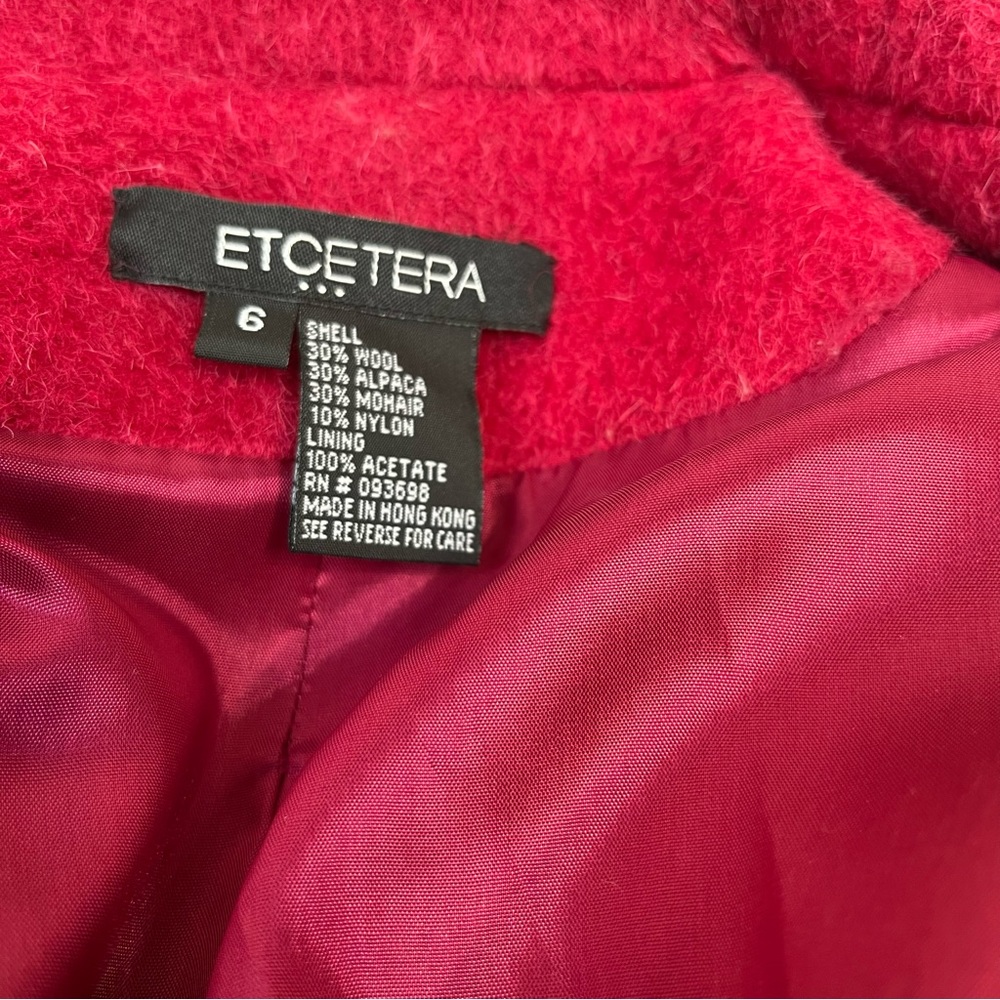 Etcetera Raspberry Fuchsia Wool/Alpaca/Mohair Coa… - image 6